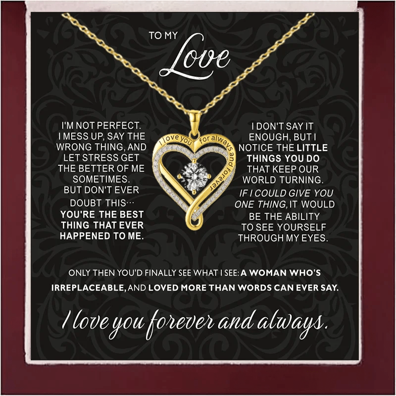 To My Love Heart Necklace With Gift Box From Husband Boyfriend For Wife Gilrfriend Christmas Valentine's Day Gifts | MMS - monmonshop.com