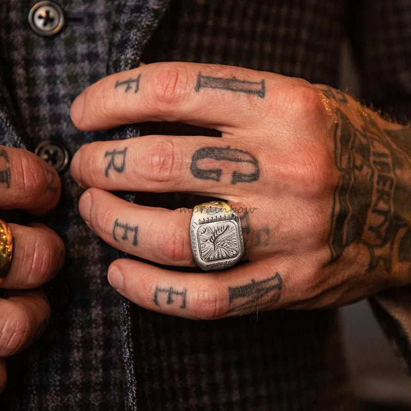 Bald Eagle Signet Ring , Gold Plated Bird Stamp, Bird Rings Stainless Steel | MONMONSHOP