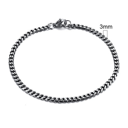 MMS 3-11mm Chunky Miami Curb Chain Bracelet for Men, Stainless Steel Cuban Link Chain Wristband Classic Punk Heavy Male Jewelry