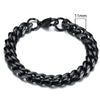 MMS 3-11mm Chunky Miami Curb Chain Bracelet for Men, Stainless Steel Cuban Link Chain Wristband Classic Punk Heavy Male Jewelry