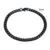 MMS 3-11mm Chunky Miami Curb Chain Bracelet for Men, Stainless Steel Cuban Link Chain Wristband Classic Punk Heavy Male Jewelry