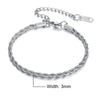 Unisex Rope Chain Bracelets for Men Women, Stainless Steel Twisted Links Chain Bracelet,Simple Classic Jewelry Gift for Him | MONMONSHOP
