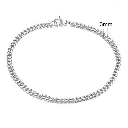 MMS 3-11mm Chunky Miami Curb Chain Bracelet for Men, Stainless Steel Cuban Link Chain Wristband Classic Punk Heavy Male Jewelry