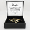 To My Daughter Infinite Symbol Hollow Heart Bracelet With Gift Box For Daughter's Birthday Party Adult Gifts | MONMONSHOP