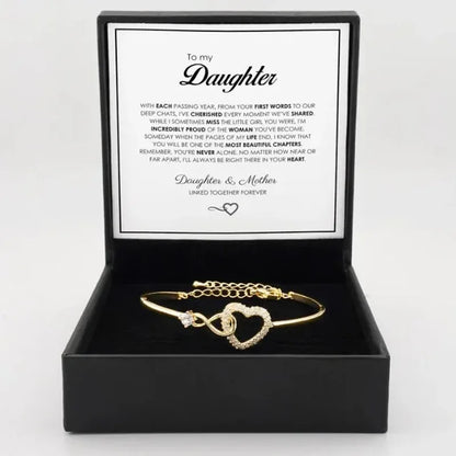 To My Daughter Infinite Symbol Hollow Heart Bracelet With Gift Box For Daughter's Birthday Party Adult Gifts | MONMONSHOP