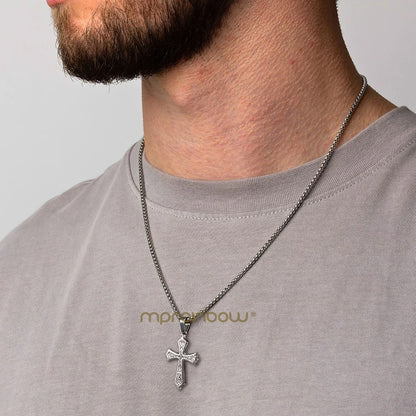 Jewelry Gifts Hip Hop Cross Necklace for Men Women, Stainless Steel Chic Cross Pendant,Christian Classic | MONMONSHOP