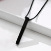 New Pillar Necklace for Men Women, Stainless Steel 3D Bar Pendant, Minimalist Simple Casual Unisex Neck Collar 5mm | MMS