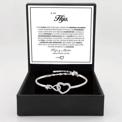 To My Daughter Infinite Symbol Hollow Heart Bracelet With Gift Box For Daughter's Birthday Party Adult Gifts | MONMONSHOP