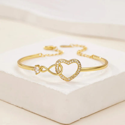 To My Daughter Infinite Symbol Hollow Heart Bracelet With Gift Box For Daughter's Birthday Party Adult Gifts | MONMONSHOP