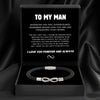 Men's Leather Rope Bracele For Birthday Father's Day Christmas Gifts To My Man Custom Engraved | MONMONShop