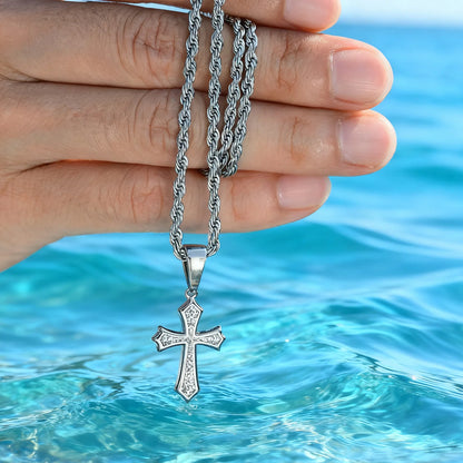 Jewelry Gifts Hip Hop Cross Necklace for Men Women, Stainless Steel Chic Cross Pendant,Christian Classic | MONMONSHOP