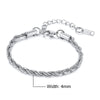 Unisex Rope Chain Bracelets for Men Women, Stainless Steel Twisted Links Chain Bracelet,Simple Classic Jewelry Gift for Him | MONMONSHOP