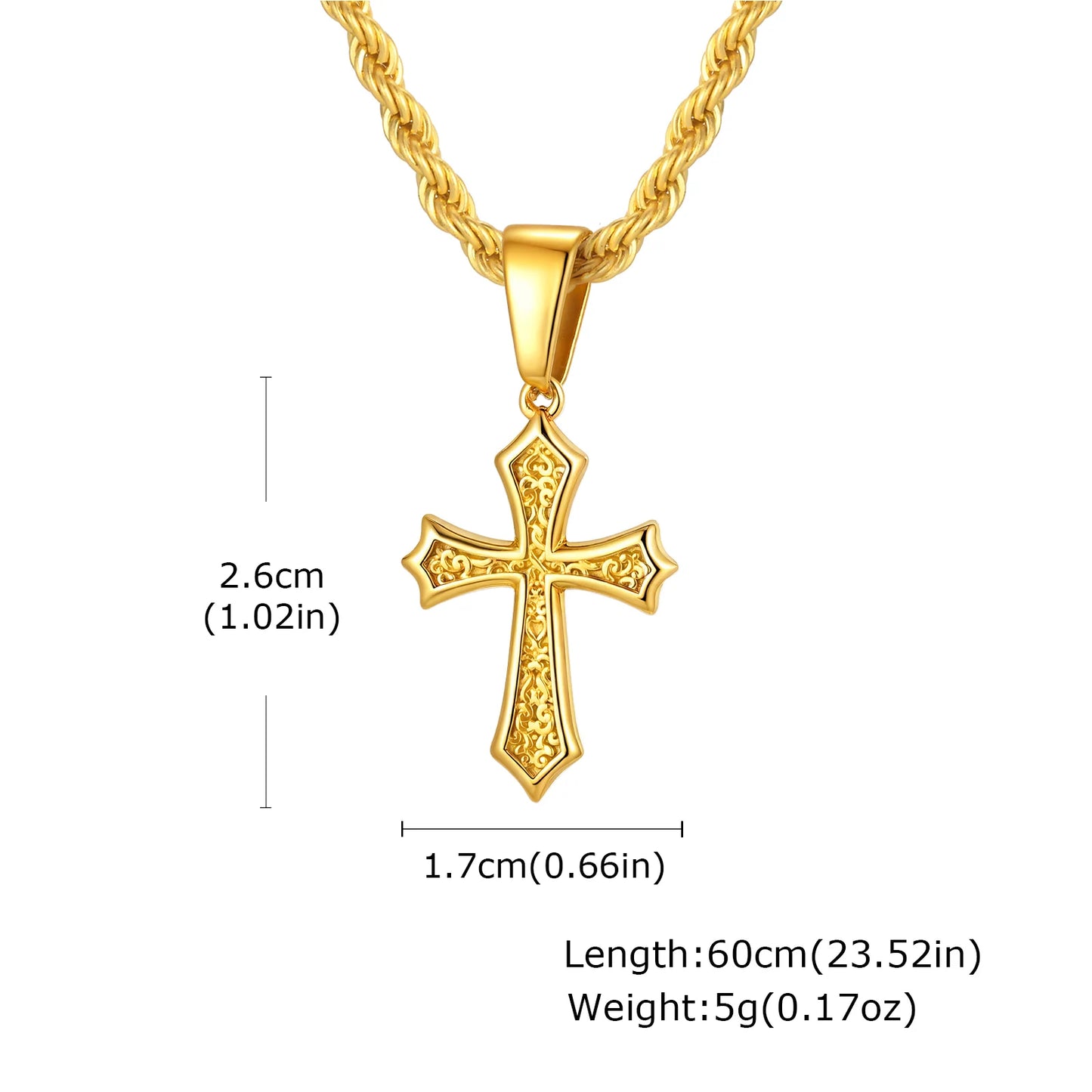 Jewelry Gifts Hip Hop Cross Necklace for Men Women, Stainless Steel Chic Cross Pendant,Christian Classic | MONMONSHOP