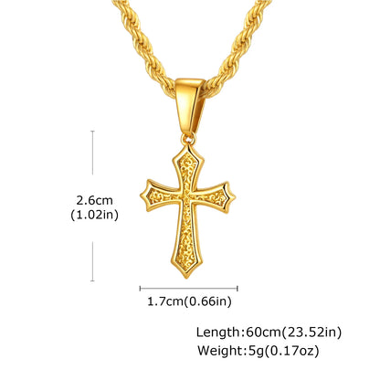 Jewelry Gifts Hip Hop Cross Necklace for Men Women, Stainless Steel Chic Cross Pendant,Christian Classic | MONMONSHOP