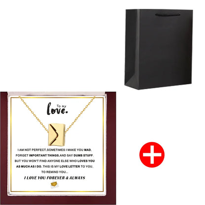 To My Love Christmas Gift Envelope Necklace With Flap Wooden Box For Girlfriend Birthday Mother's Day Valentine's Day Gifts | MMS
