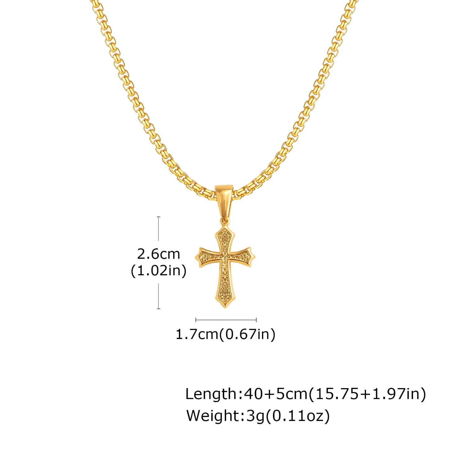 Jewelry Gifts Hip Hop Cross Necklace for Men Women, Stainless Steel Chic Cross Pendant,Christian Classic | MONMONSHOP