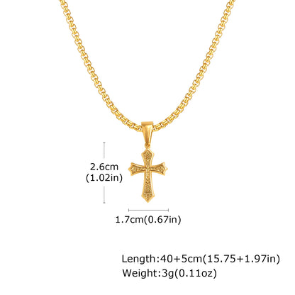 Jewelry Gifts Hip Hop Cross Necklace for Men Women, Stainless Steel Chic Cross Pendant,Christian Classic | MONMONSHOP