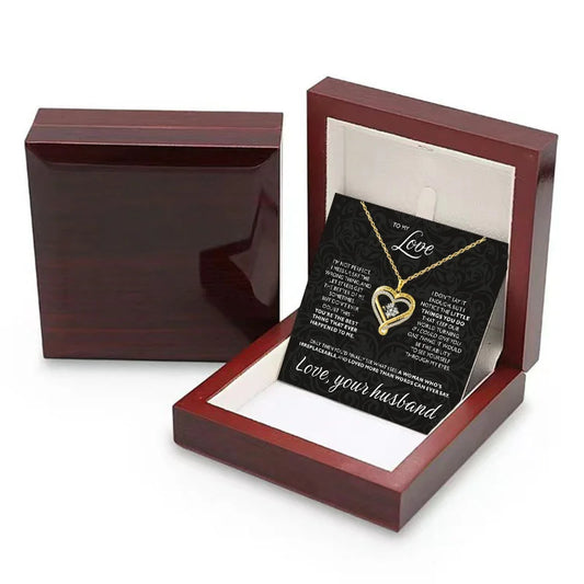 New Christmas Gift To My Love Eternal Heart Double layered Heart Shaped Necklace With Gift Box Gilrfriend Wife Valentine's Day Gifts | MONMONSHOP
