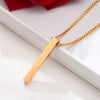 New Pillar Necklace for Men Women, Stainless Steel 3D Bar Pendant, Minimalist Simple Casual Unisex Neck Collar 5mm | MMS