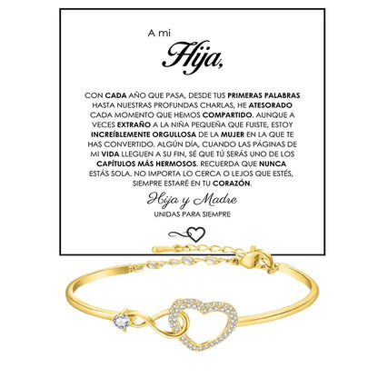 To My Daughter Infinite Symbol Hollow Heart Bracelet With Gift Box For Daughter's Birthday Party Adult Gifts | MONMONSHOP