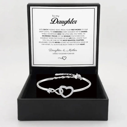 To My Daughter Infinite Symbol Hollow Heart Bracelet With Gift Box For Daughter's Birthday Party Adult Gifts | MONMONSHOP