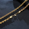 Dainty Gold Color Rope Chain Necklaces for Women Men,Chic Twisted Collar, Waterproof Stainless Steel Link 2/3/4/5mm Width | MONMONSHOP