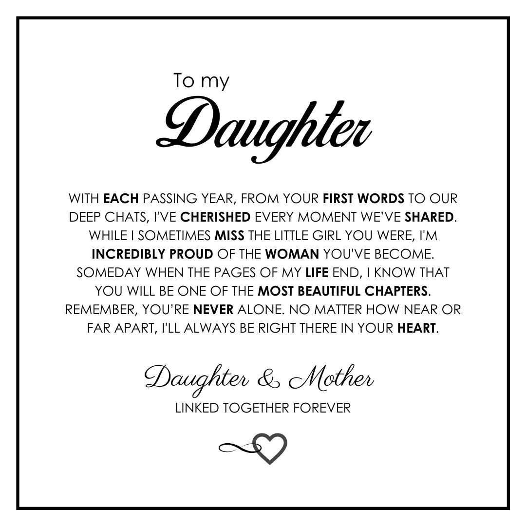 To My Daughter Infinite Symbol Hollow Heart Bracelet With Gift Box For Daughter's Birthday Party Adult Gifts | MONMONSHOP