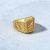 Bald Eagle Signet Ring , Gold Plated Bird Stamp, Bird Rings Stainless Steel | MONMONSHOP