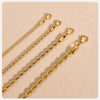 Dainty Gold Color Rope Chain Necklaces for Women Men,Chic Twisted Collar, Waterproof Stainless Steel Link 2/3/4/5mm Width | MONMONSHOP