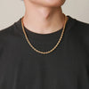 Dainty Gold Color Rope Chain Necklaces for Women Men,Chic Twisted Collar, Waterproof Stainless Steel Link 2/3/4/5mm Width | MONMONSHOP