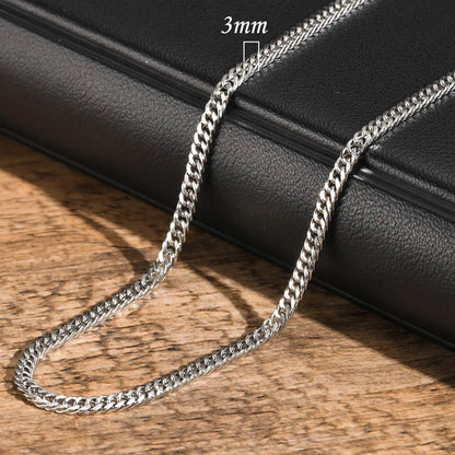MMS 3/5/7/9mm Thick Cuban Chain Necklaces for Men Women,Simple Miami Curb Links Collar,Waterproof Stainless Steel Unisex Chain