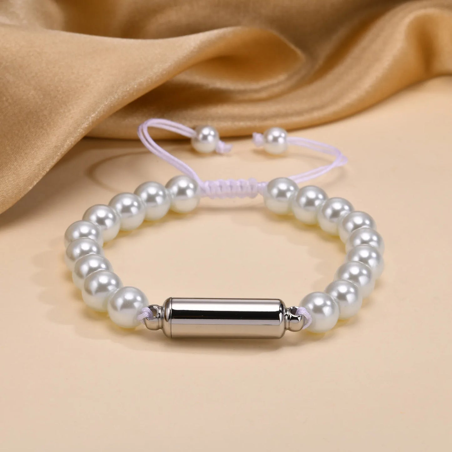 New Men's Casual Lava Stone Beads Urn Bracelets for Ashes, Hollow Tube Cremation Keepsake Memorial Jewelry,Length Adjustable | MMS