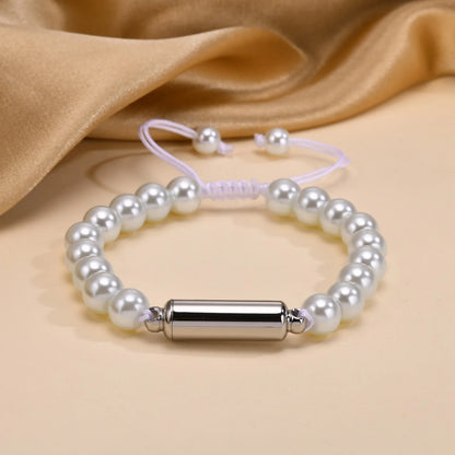 New Men's Casual Lava Stone Beads Urn Bracelets for Ashes, Hollow Tube Cremation Keepsake Memorial Jewelry,Length Adjustable | MMS