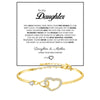 To My Daughter Infinite Symbol Hollow Heart Bracelet With Gift Box For Daughter's Birthday Party Adult Gifts | MONMONSHOP