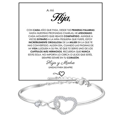 To My Daughter Infinite Symbol Hollow Heart Bracelet With Gift Box For Daughter's Birthday Party Adult Gifts | MONMONSHOP