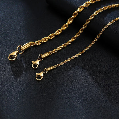 Unisex Rope Chain Bracelets for Men Women, Stainless Steel Twisted Links Chain Bracelet,Simple Classic Jewelry Gift for Him | MONMONSHOP