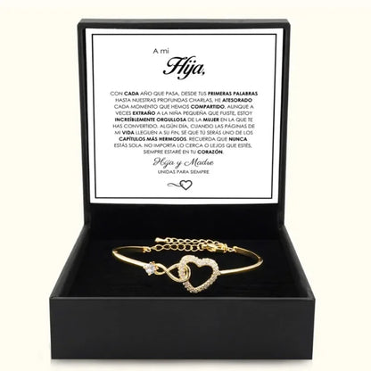 To My Daughter Infinite Symbol Hollow Heart Bracelet With Gift Box For Daughter's Birthday Party Adult Gifts | MONMONSHOP