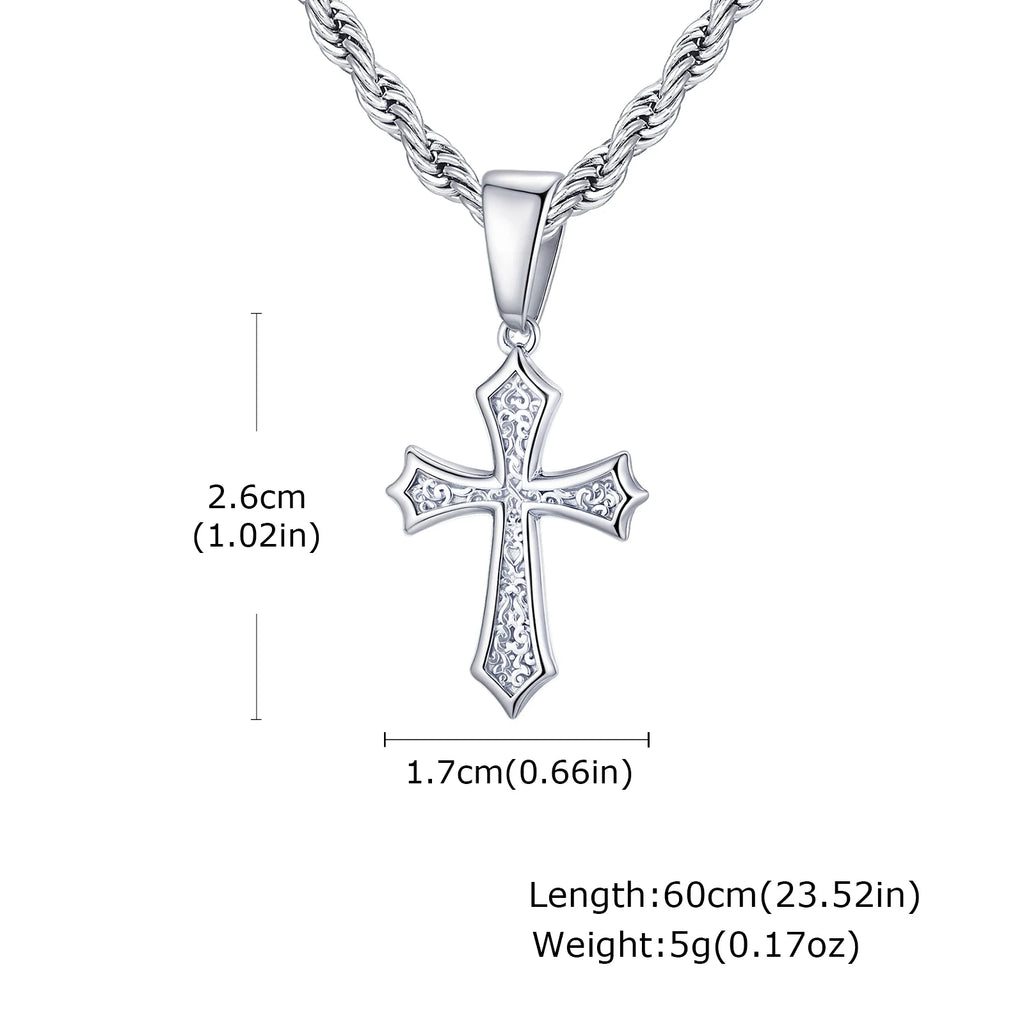 Jewelry Gifts Hip Hop Cross Necklace for Men Women, Stainless Steel Chic Cross Pendant,Christian Classic | MONMONSHOP