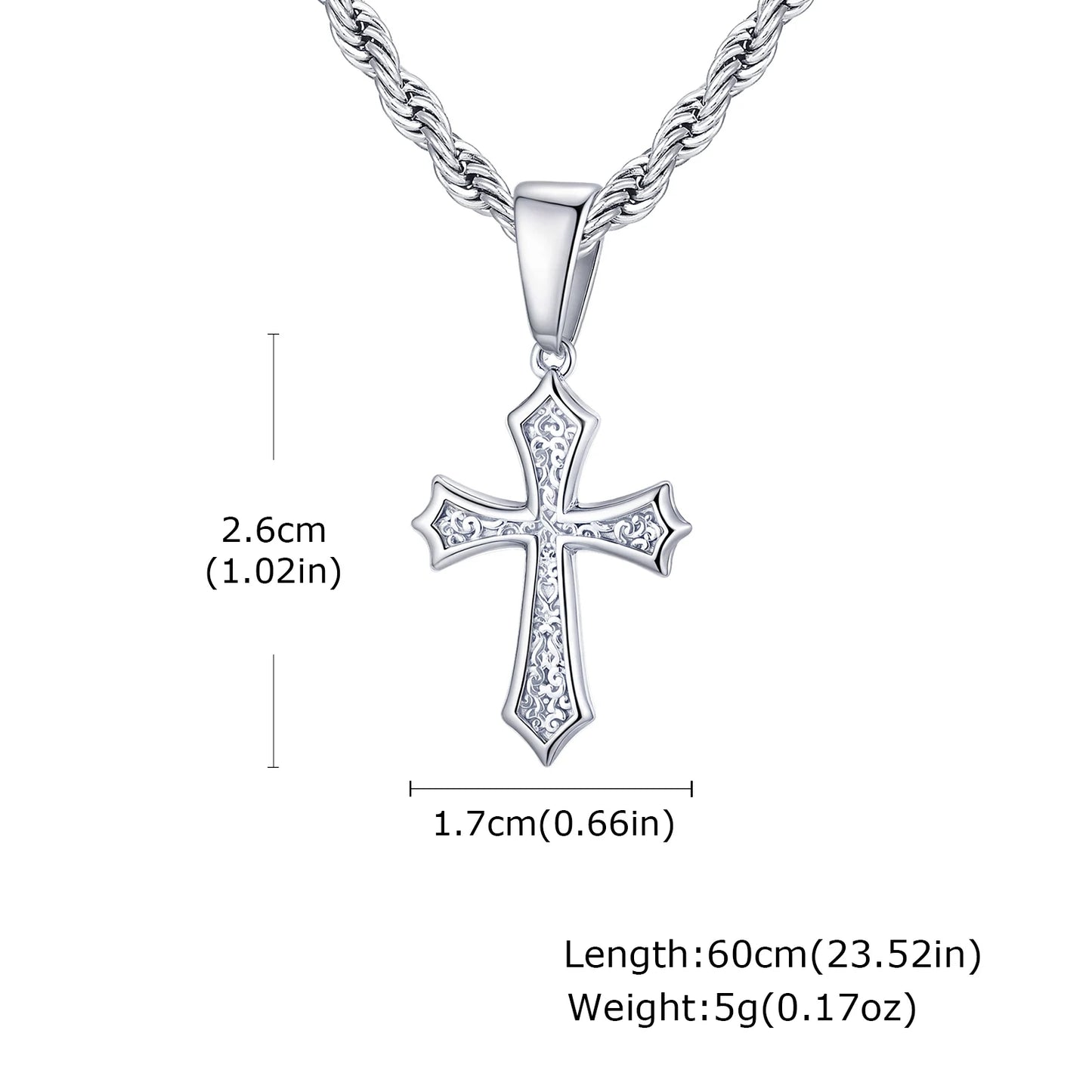 Jewelry Gifts Hip Hop Cross Necklace for Men Women, Stainless Steel Chic Cross Pendant,Christian Classic | MONMONSHOP
