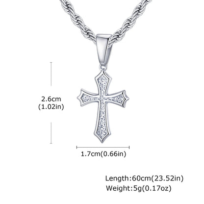 Jewelry Gifts Hip Hop Cross Necklace for Men Women, Stainless Steel Chic Cross Pendant,Christian Classic | MONMONSHOP
