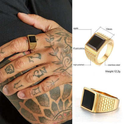 Bald Eagle Signet Ring , Gold Plated Bird Stamp, Bird Rings Stainless Steel | MONMONSHOP - monmonshop.com