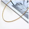 Dainty Gold Color Rope Chain Necklaces for Women Men,Chic Twisted Collar, Waterproof Stainless Steel Link 2/3/4/5mm Width | MONMONSHOP - monmonshop.com