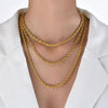Dainty Gold Color Rope Chain Necklaces for Women Men,Chic Twisted Collar, Waterproof Stainless Steel Link 2/3/4/5mm Width | MONMONSHOP - monmonshop.com