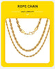 Dainty Gold Color Rope Chain Necklaces for Women Men,Chic Twisted Collar, Waterproof Stainless Steel Link 2/3/4/5mm Width | MONMONSHOP - monmonshop.com