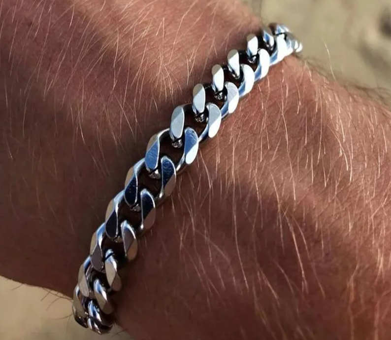 MMS 3-11mm Chunky Miami Curb Chain Bracelet for Men, Stainless Steel Cuban Link Chain Wristband Classic Punk Heavy Male Jewelry