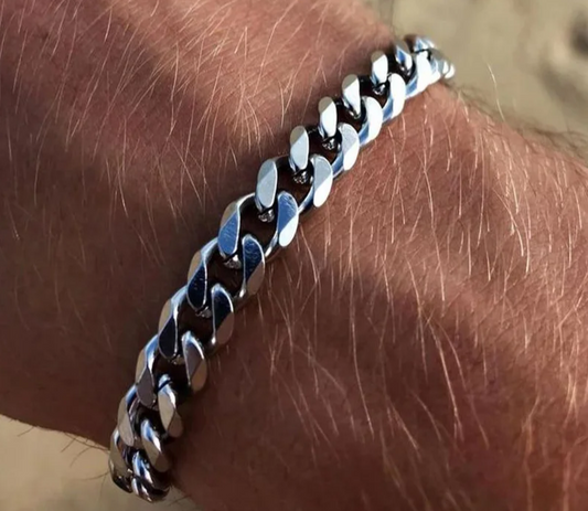 MMS 3-11mm Chunky Miami Curb Chain Bracelet for Men, Stainless Steel Cuban Link Chain Wristband Classic Punk Heavy Male Jewelry