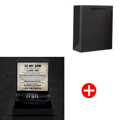 Eternal Love Complete Bracelet Gift Set To My Son Three layer Leather Bracelet for Boy Birthday Children's Day Christmas Gifts | MMS - monmonshop.com