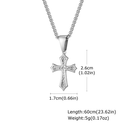 Jewelry Gifts Hip Hop Cross Necklace for Men Women, Stainless Steel Chic Cross Pendant,Christian Classic | MONMONSHOP - monmonshop.com