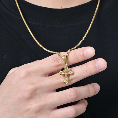 Jewelry Gifts Hip Hop Cross Necklace for Men Women, Stainless Steel Chic Cross Pendant,Christian Classic | MONMONSHOP - monmonshop.com