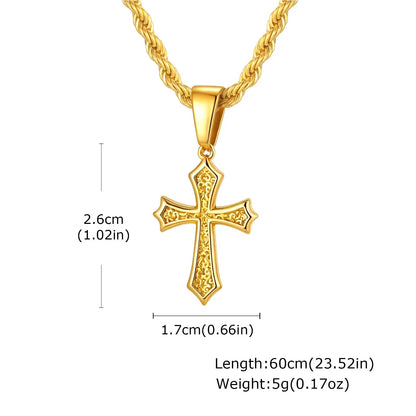 Jewelry Gifts Hip Hop Cross Necklace for Men Women, Stainless Steel Chic Cross Pendant,Christian Classic | MONMONSHOP - monmonshop.com